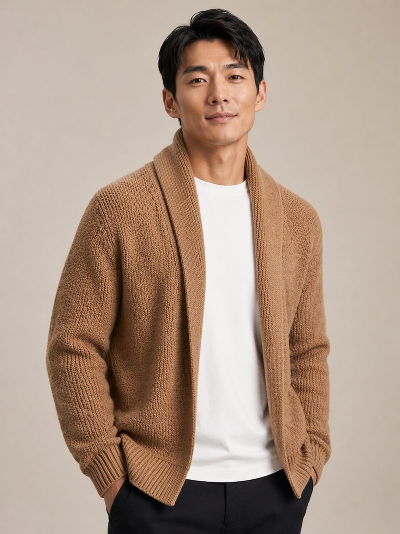 Men's button cardigan sweater — private label manufacturer China