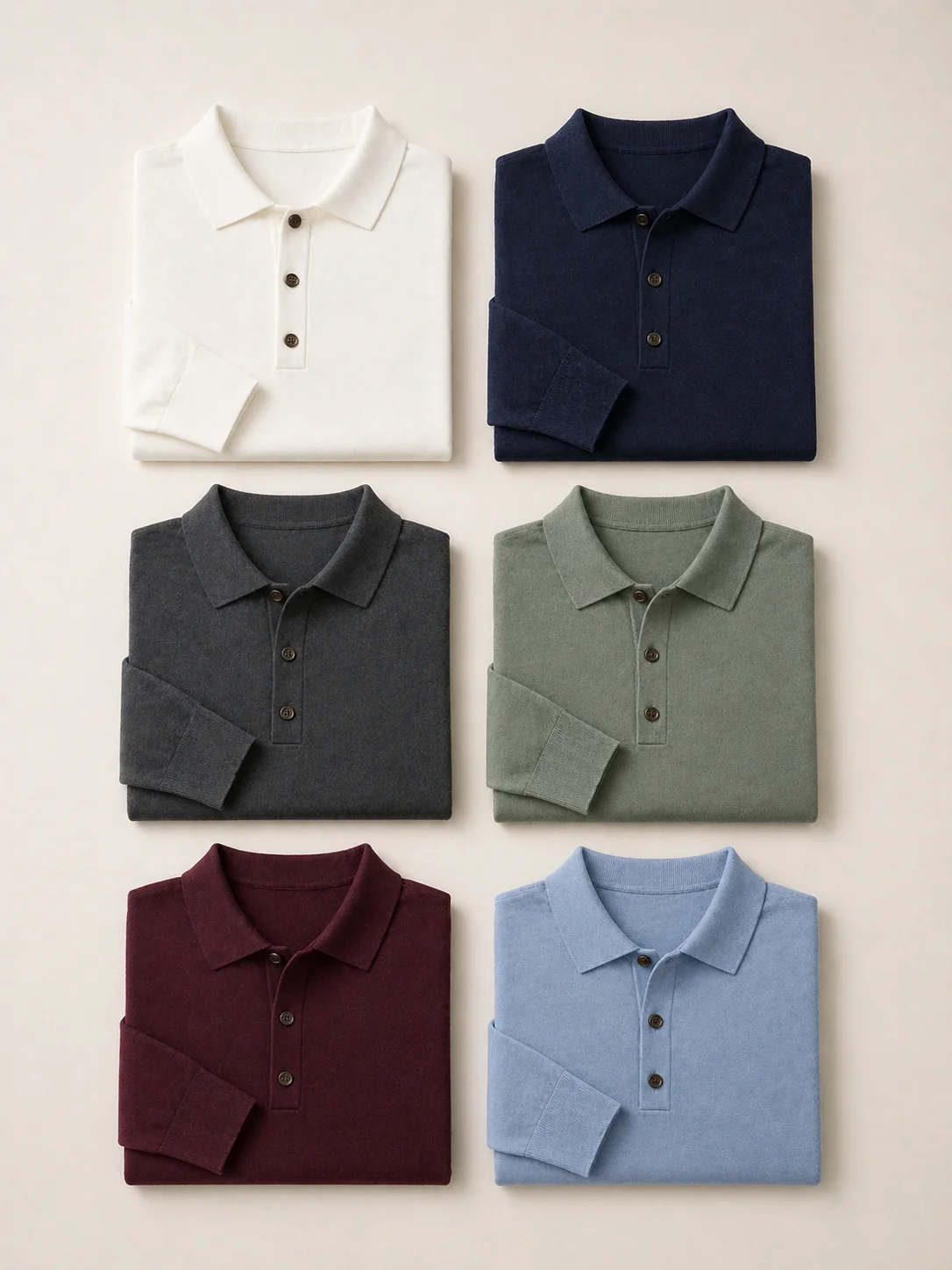 Knit polo sweater colourway range — private label manufacturer China