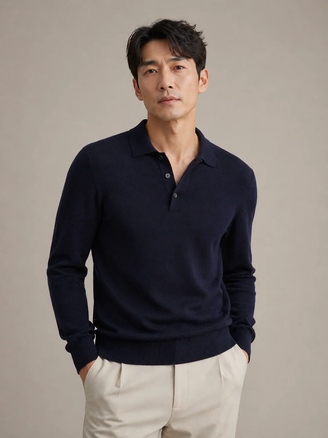 Knit polo sweater private label manufacturer China