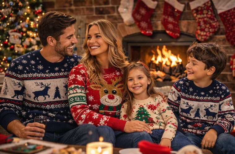 Family matching Christmas sweater set OEM knitwear China