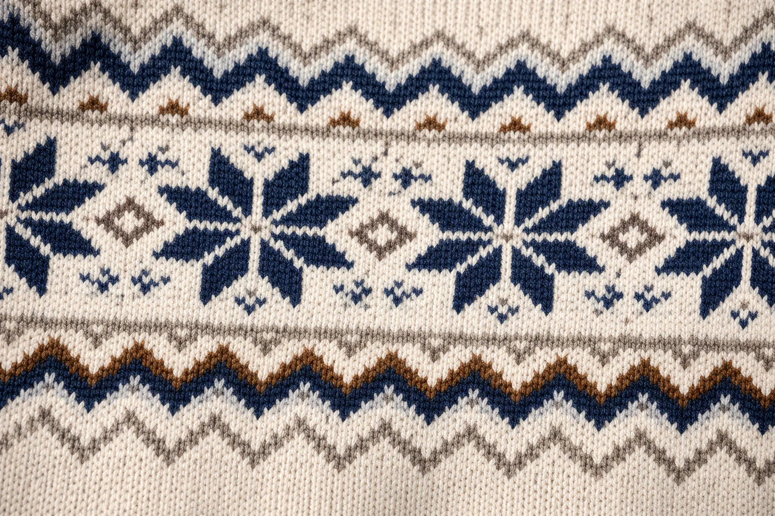 Intarsia knit pattern detail — colour block construction