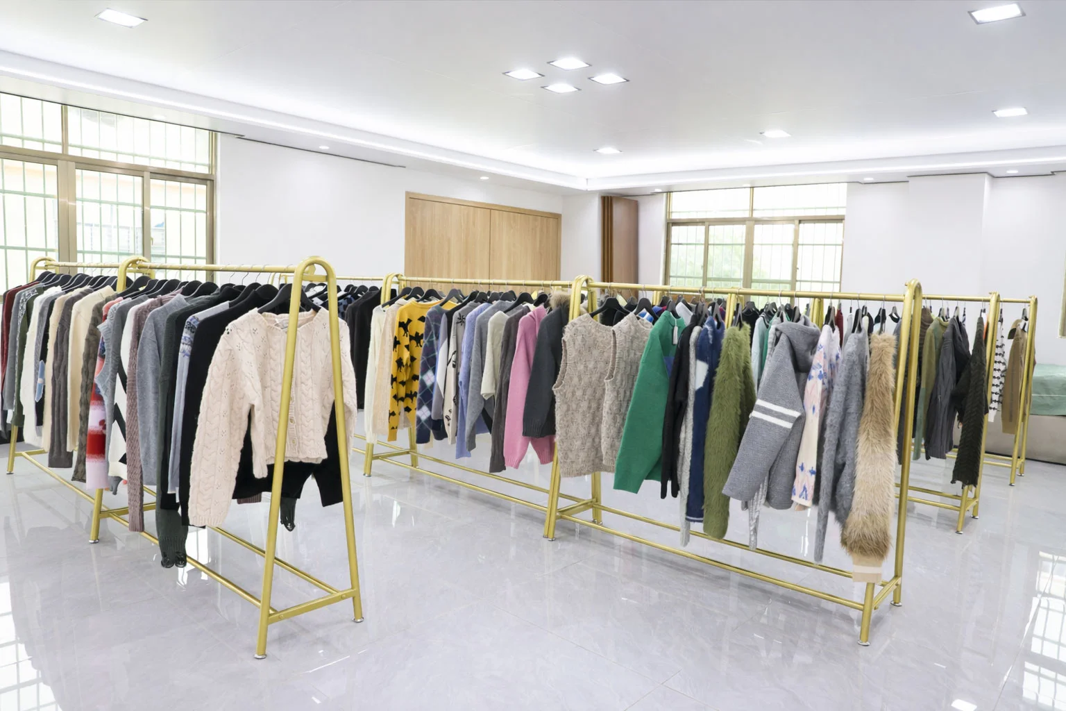 Boutique knitwear sample room - Lin Sweater Factory Dalang, small batch curated production