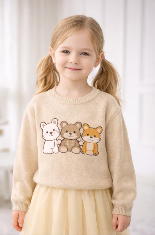 Kids' Cartoon Pattern Sweater