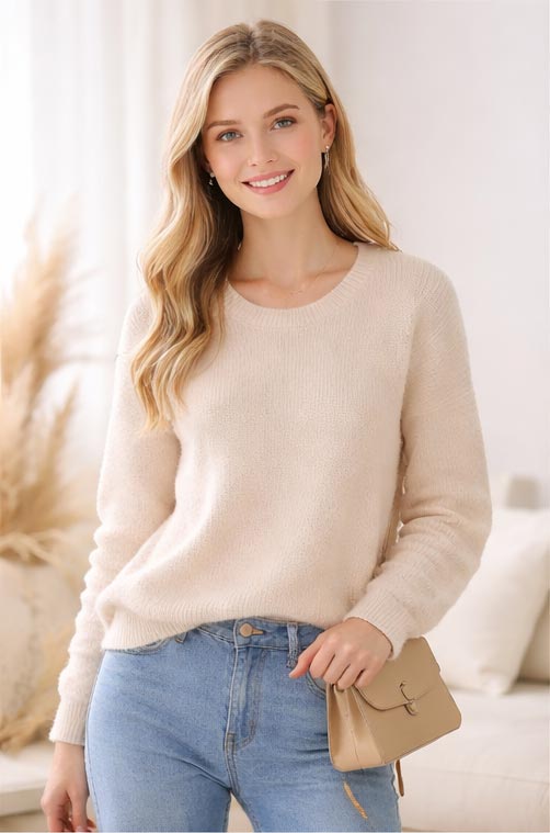 Women's crew neck sweater OEM manufacturer China